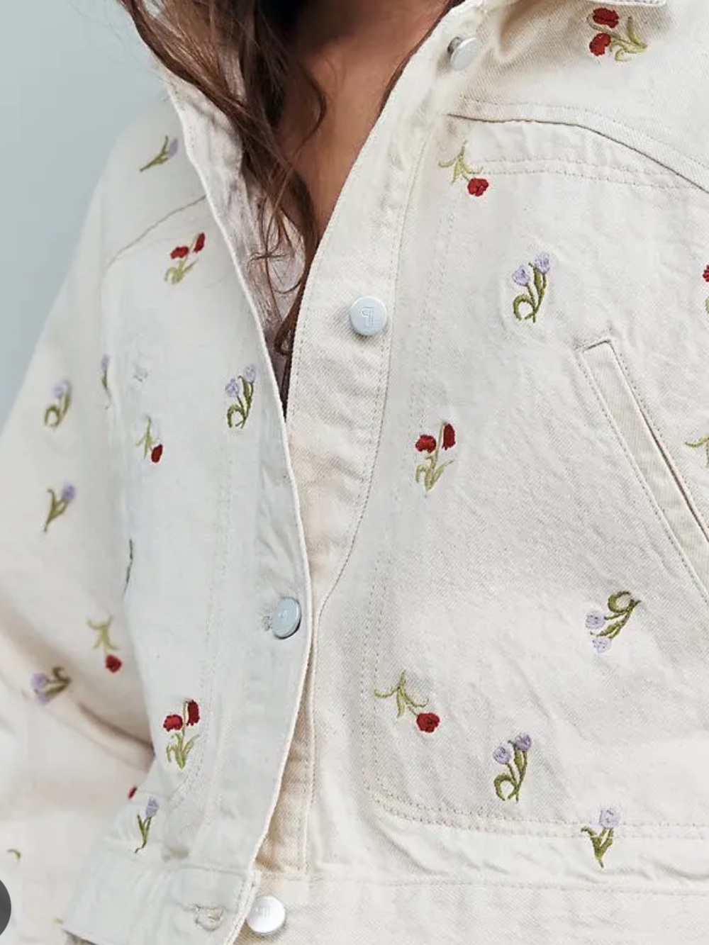 Pilcro Tulip Crop Denim Jacket - Picture 5 of 9